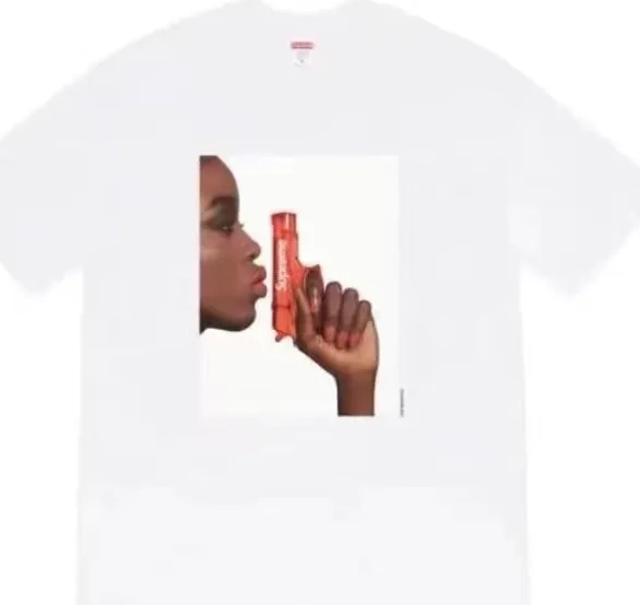 Printed Gun M Portrait XL Pistol Black S 1 Water L T-shirt WEEK Tee Female Short Water sleeved White 1001